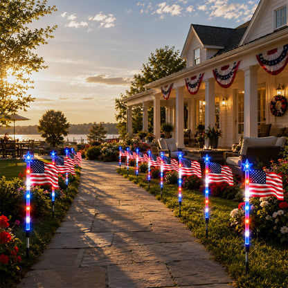 Limited 250th Anniversary Solar American Flag Lights – 8PCS Patriotic Driveway Path Lights(50% OFF)