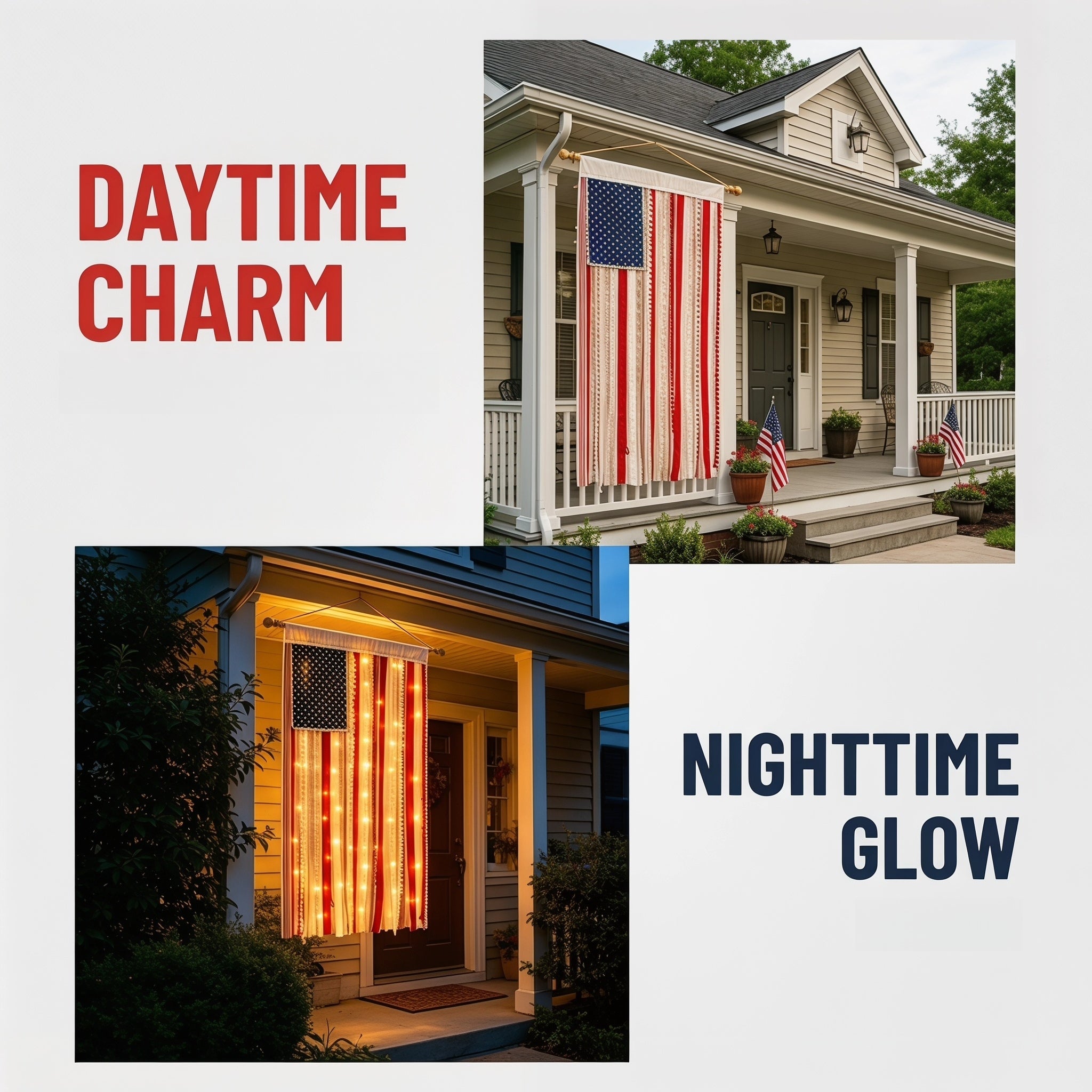 🔥America 250th Anniversary LED Flag Banner– Handmade Patriotic Home Decor (1776–2026)