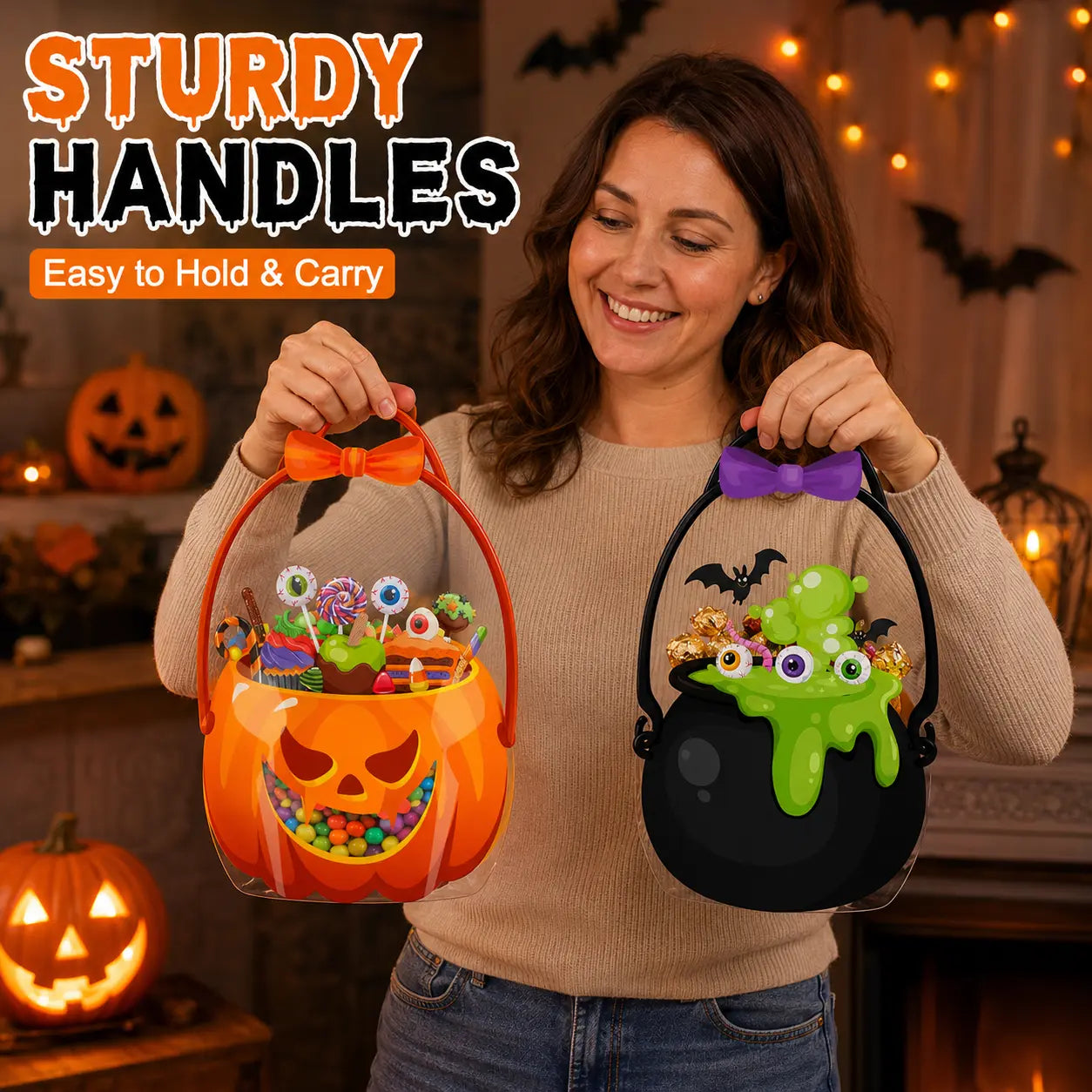 🎃 Halloween Treat Bags with Handles 🍬