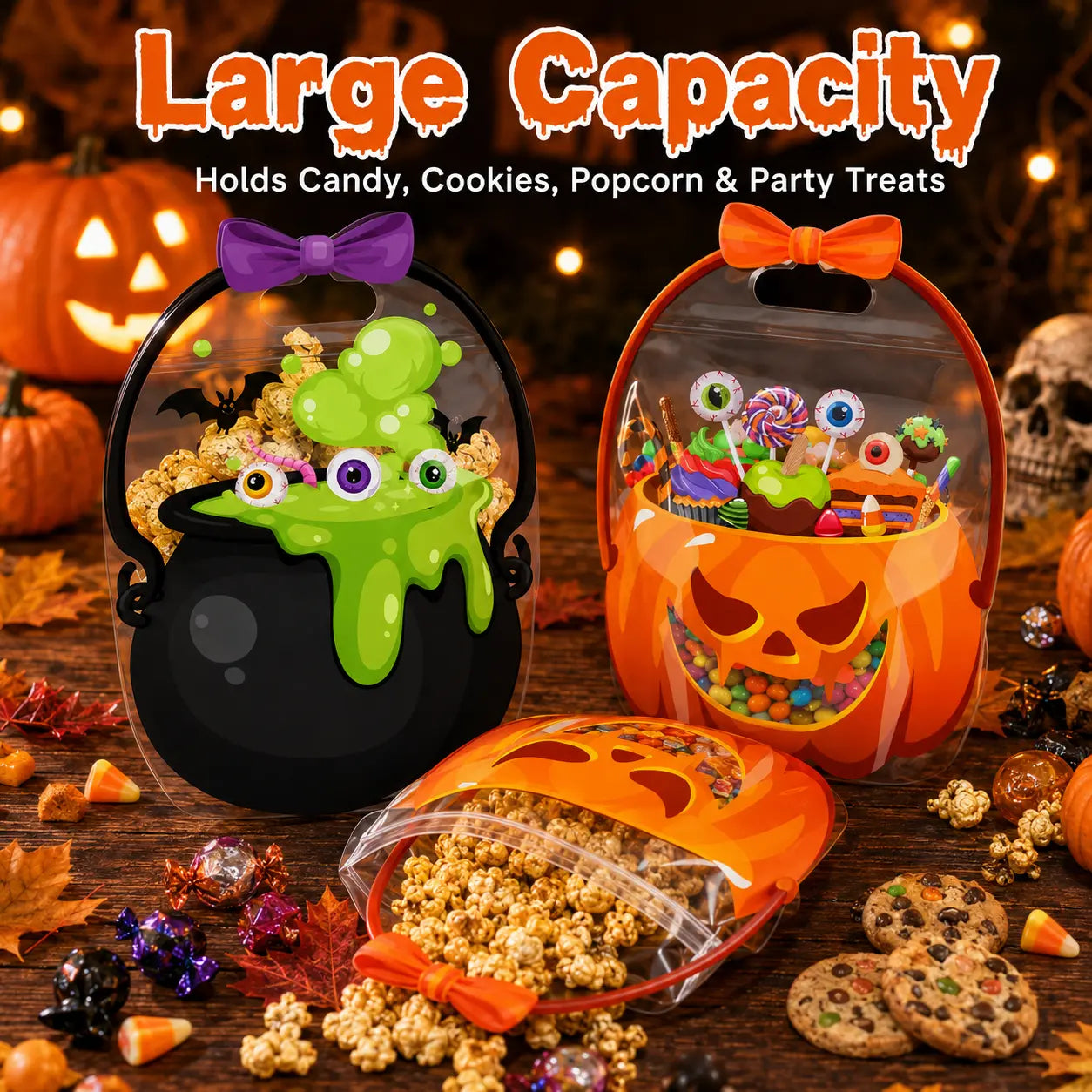 🎃 Halloween Treat Bags with Handles 🍬