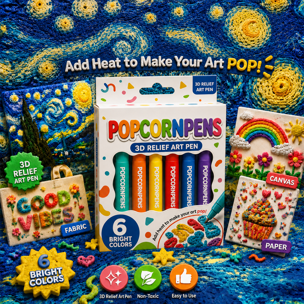 3D Puffy Paint Pens – Heat-Activated Art That Pops 🔥