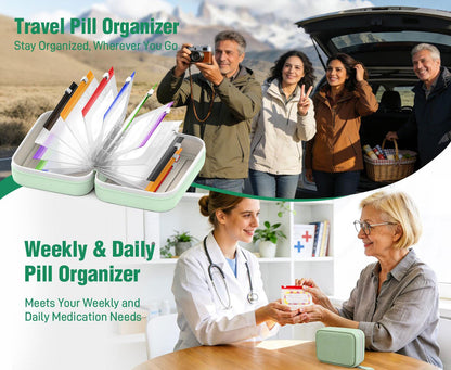 🏆Last Day Promotion 49% OFF💊A8 Waterproof Pill Pouch Set – 7 to 14 Days of Meds & Vitamins💧Waterproof & Crush-Resistant Shell