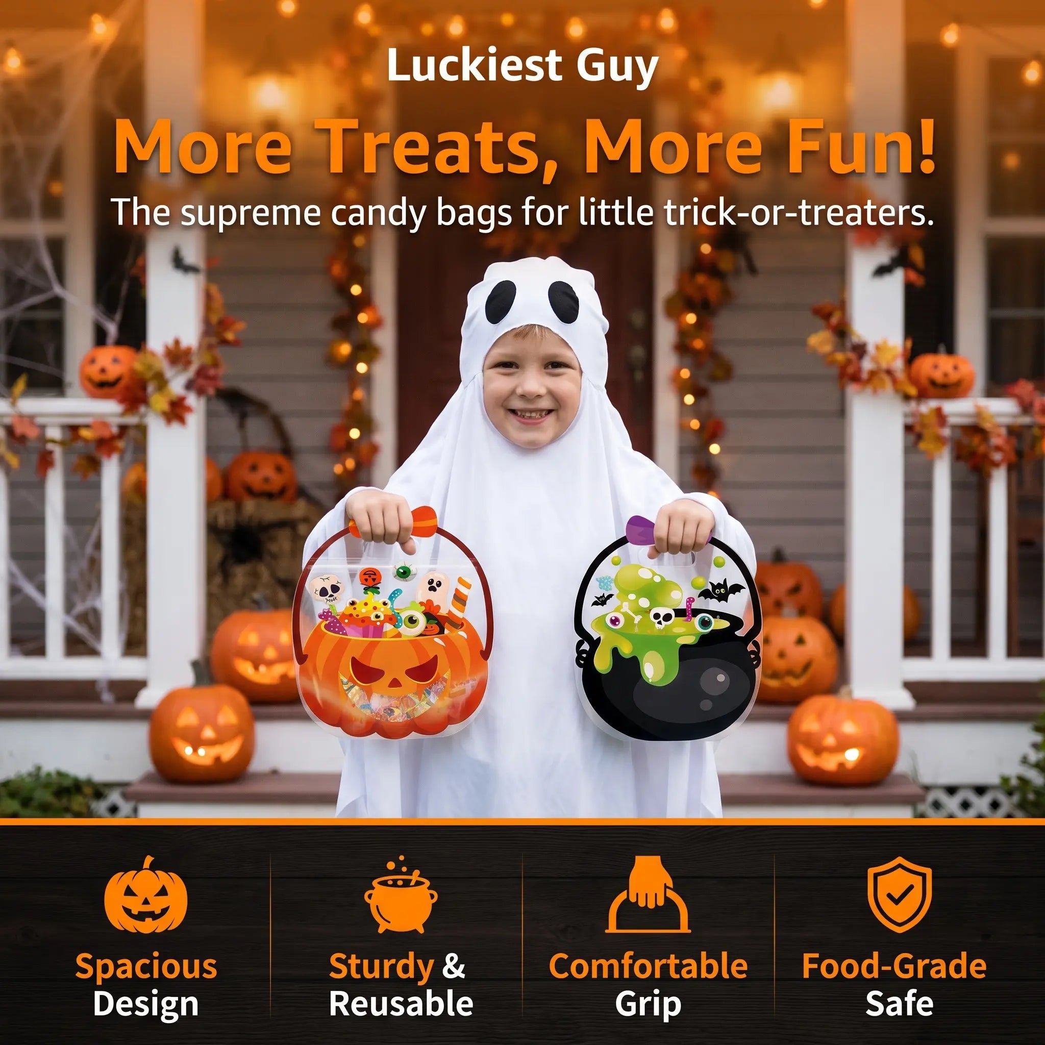 🎃 Halloween Treat Bags with Handles 🍬