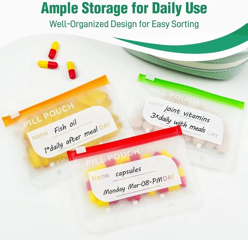 🏆Last Day Promotion 49% OFF💊A8 Waterproof Pill Pouch Set – 7 to 14 Days of Meds & Vitamins💧Waterproof & Crush-Resistant Shell