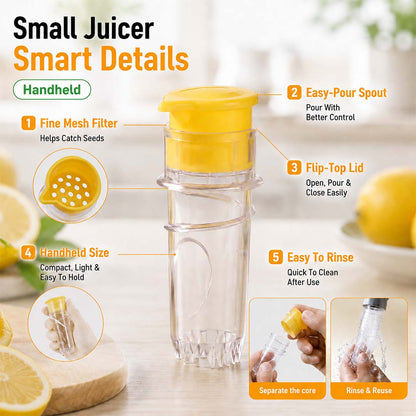 2026 New Model Manual Mini Fruit Juicer for Lemons and Citrus Fruits