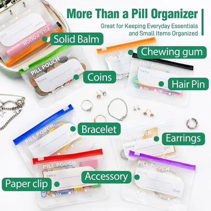 🏆Last Day Promotion 49% OFF💊A8 Waterproof Pill Pouch Set – 7 to 14 Days of Meds & Vitamins💧Waterproof & Crush-Resistant Shell