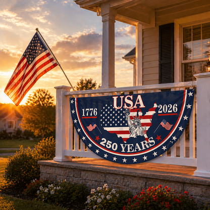 USA 250th Anniversary Fan-Shaped Porch Banner