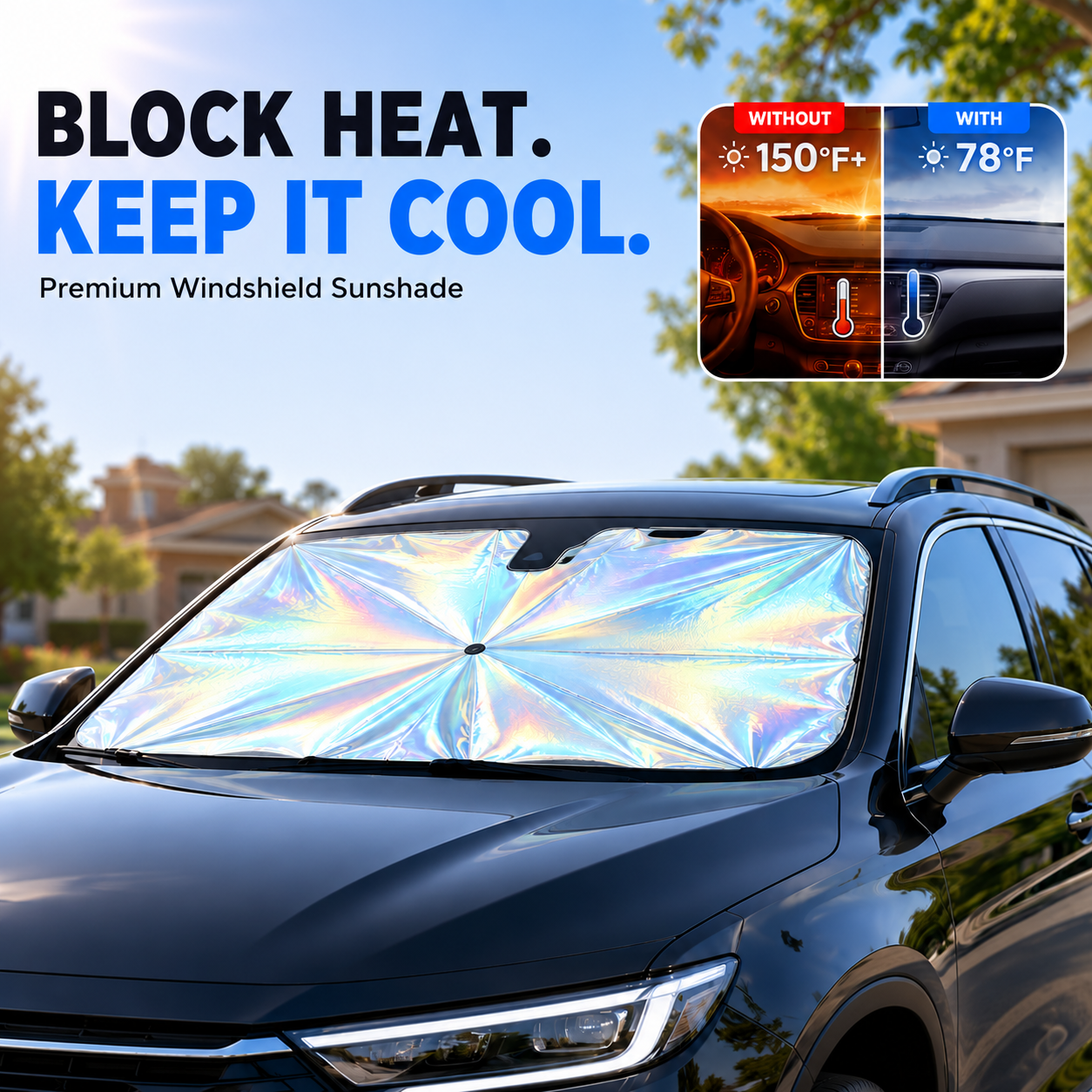 🔥 50% OFF SUMMER SALE ☀️ | 3-Second Windshield Sun Shade Umbrella