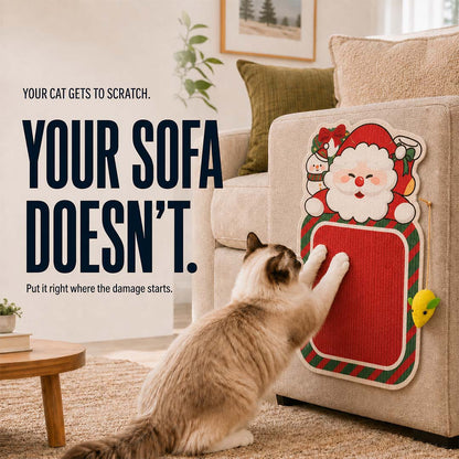 Wall-Mounted Cat Scratcher – Space-Saving Design & Hanging Toy