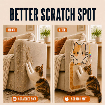 Wall-Mounted Cat Scratcher – Space-Saving Design & Hanging Toy