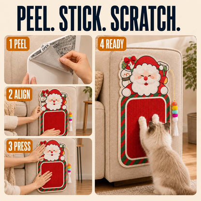Wall-Mounted Cat Scratcher – Space-Saving Design & Hanging Toy