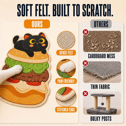 Wall-Mounted Cat Scratcher – Space-Saving Design & Hanging Toy