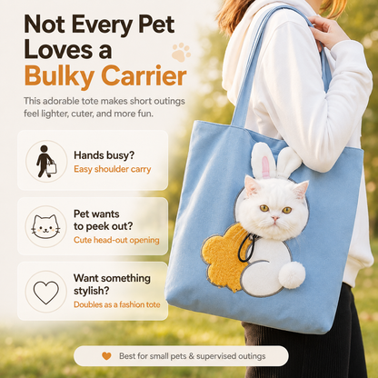 Viral Head-Out Pet Carrier Tote – Cute Shoulder Bag for Cats & Small Dogs