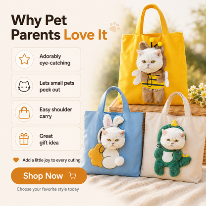 Viral Head-Out Pet Carrier Tote – Cute Shoulder Bag for Cats & Small Dogs