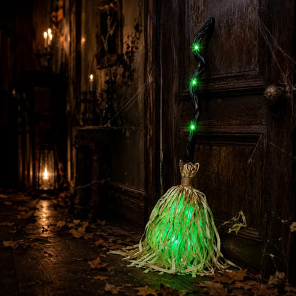 ⭐Animated Moving Witch Broom Light‑Sound‑Motion