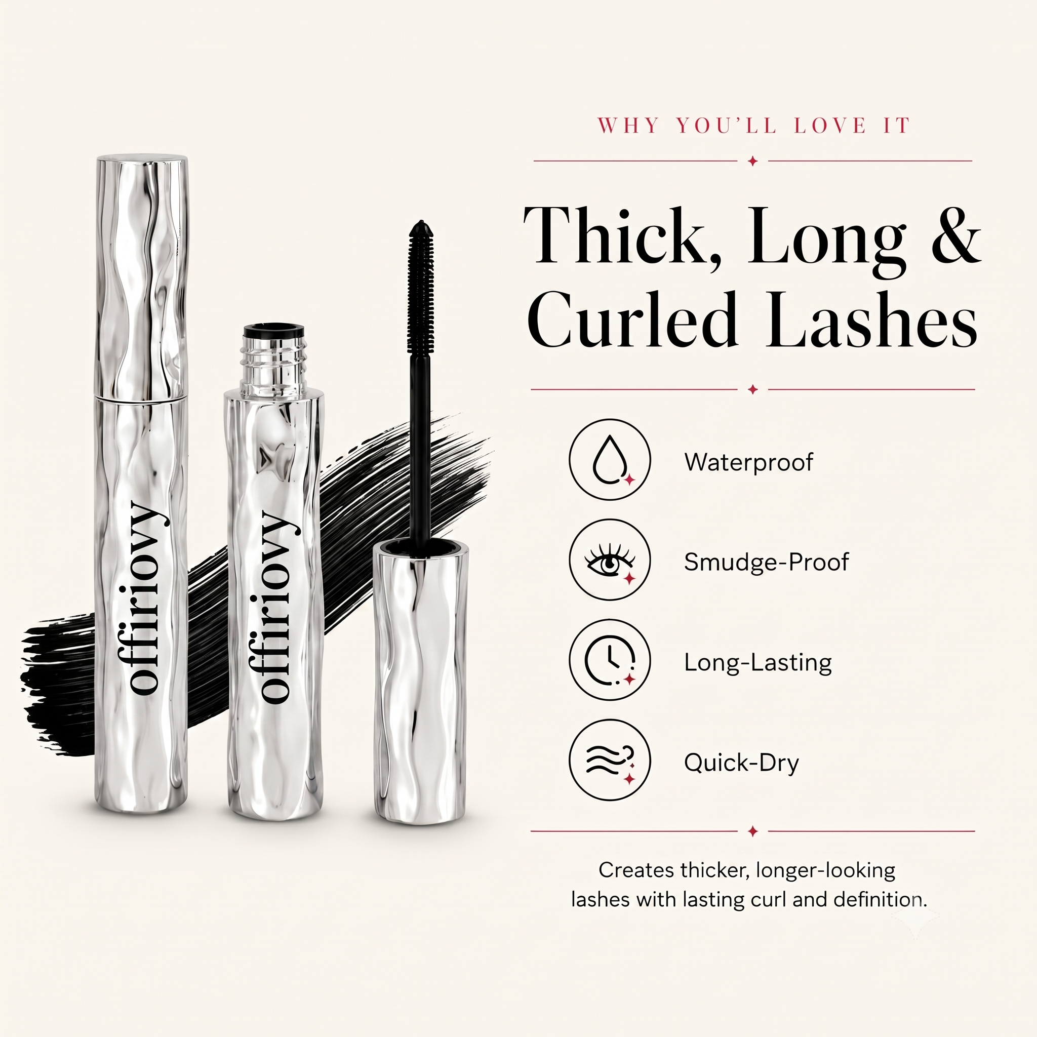 LAST DAY - BUY 1 GET 1 FREE💜Waterproof Curling & Lengthening Mascara
