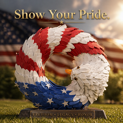🔥Let Pride Soar at Your Door: The 3D Patriotic Eagle Wreath