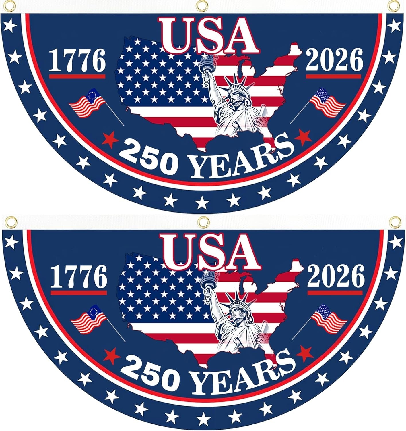 USA 250th Anniversary Fan-Shaped Porch Banner
