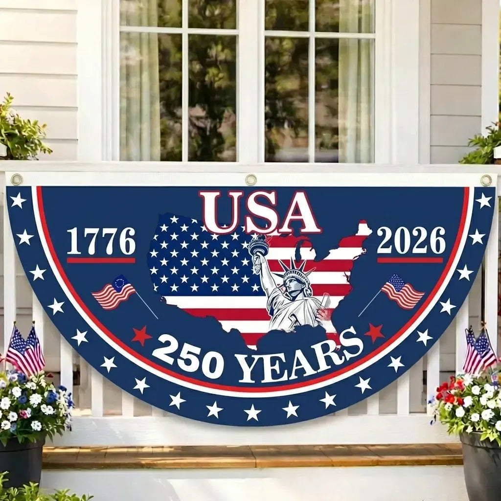 USA 250th Anniversary Fan-Shaped Porch Banner