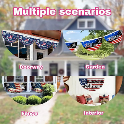 USA 250th Anniversary Fan-Shaped Porch Banner